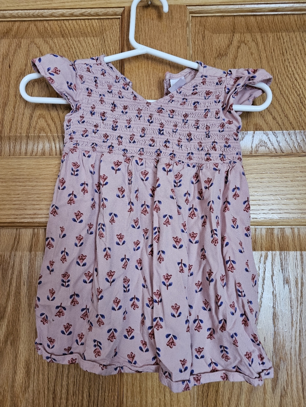 Carters Girls Pink Floral Smocked Dress 18 Month
